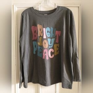 Sonoma Long Sleeve Christmas T Shirt Top Size XXL Bright Joy Peace